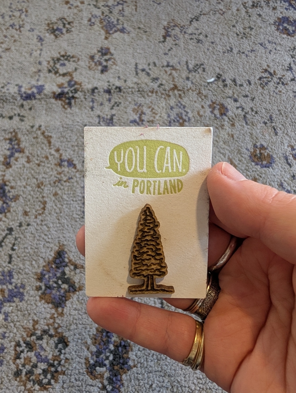 Wooden Evergreen Tree Pin